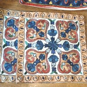 NWOT Hand Embroidered Set of Decorative Pillow Covers. 16x16